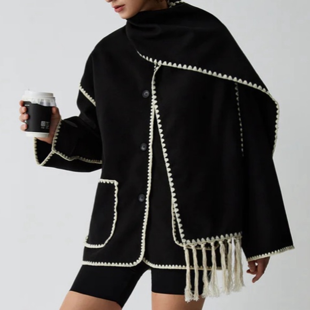 Commense viral embroidered scarf jacket women’s size XL